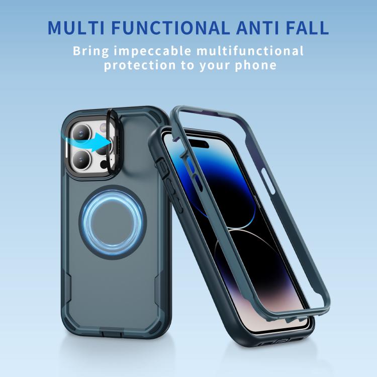 For iPhone 14 Pro Defend 3 in 1 Rugged MagSafe Magnetic Holder Phone Case