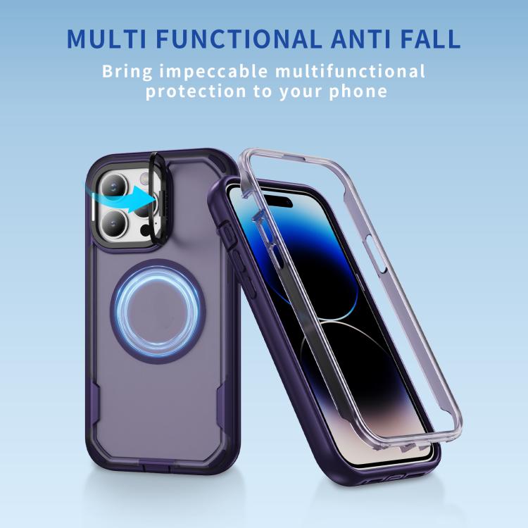 For iPhone 14 Pro Defend 3 in 1 Rugged MagSafe Magnetic Holder Phone Case