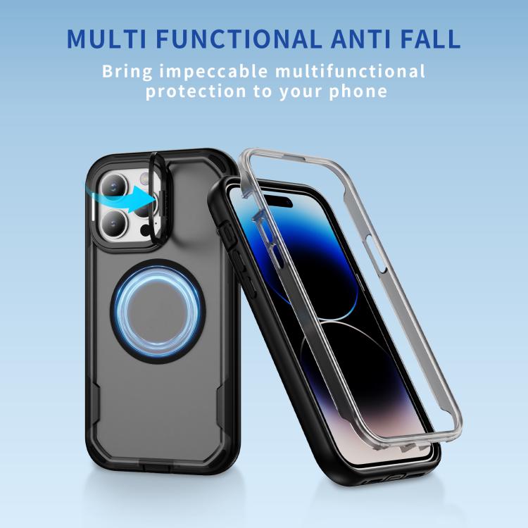 For iPhone 14 Pro Max Defend 3 in 1 Rugged MagSafe Magnetic Holder Phone Case