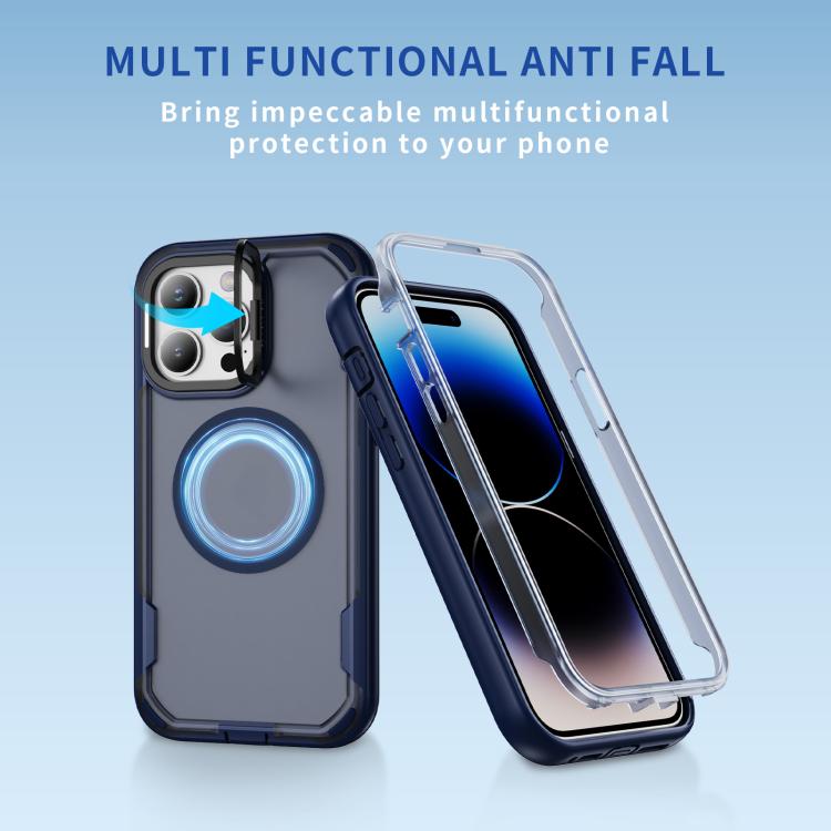 For iPhone 14 Pro Max Defend 3 in 1 Rugged MagSafe Magnetic Holder Phone Case