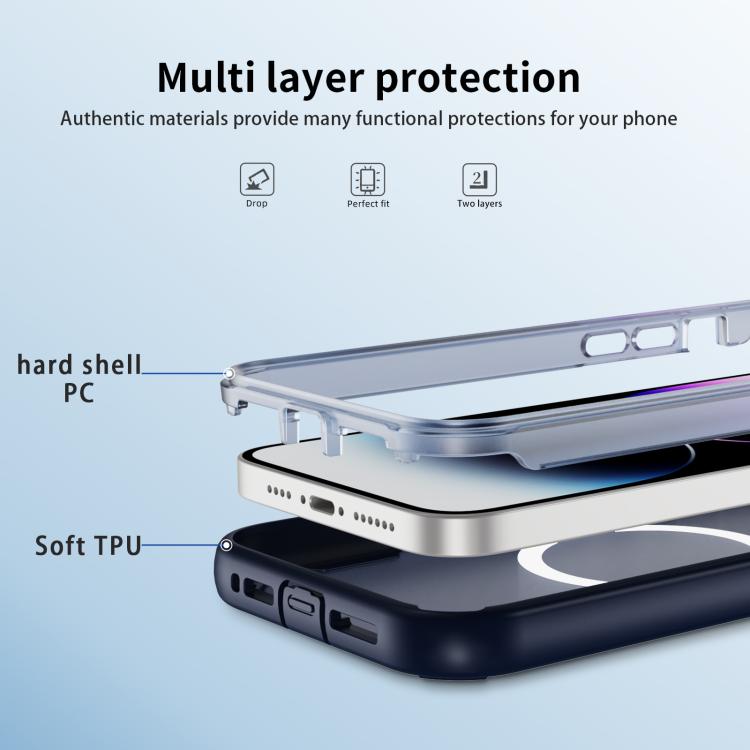 For iPhone 14 Pro Max Defend 3 in 1 Rugged MagSafe Magnetic Holder Phone Case