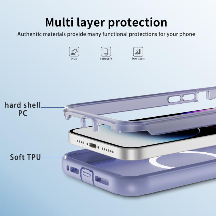 For iPhone 14 Pro Max Defend 3 in 1 Rugged MagSafe Magnetic Holder Phone Case