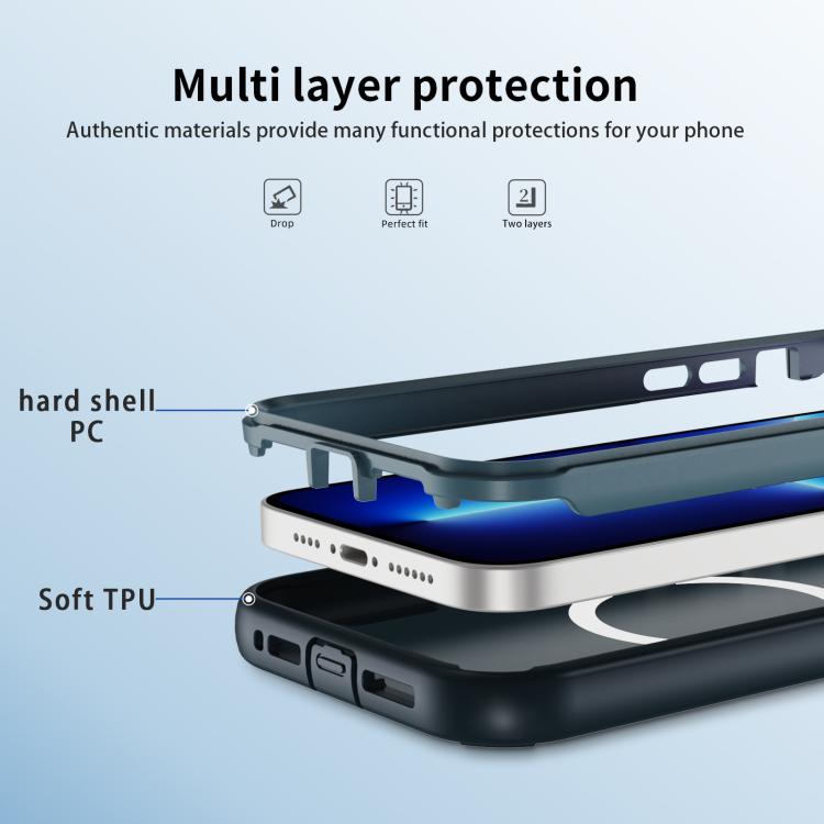 For iPhone 13 Pro Max Defend 3 in 1 Rugged MagSafe Magnetic Holder Phone Case