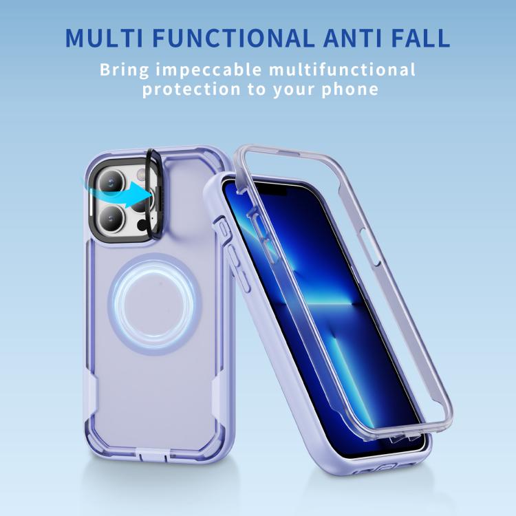 For iPhone 13 Pro Max Defend 3 in 1 Rugged MagSafe Magnetic Holder Phone Case