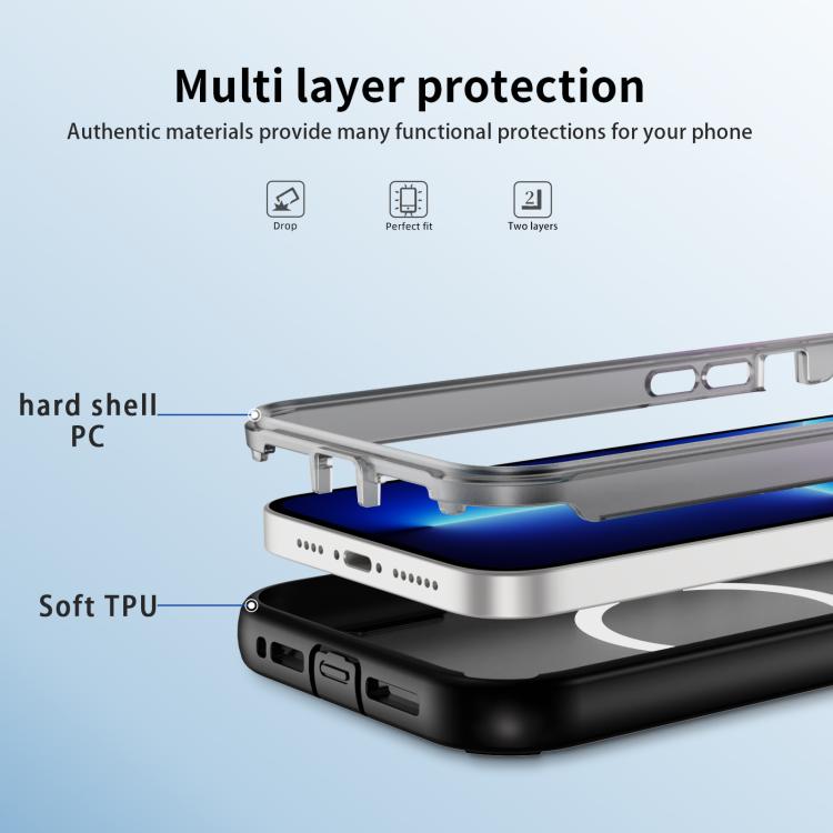 For iPhone 13 Pro Defend 3 in 1 Rugged MagSafe Magnetic Holder Phone Case
