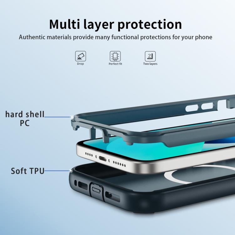 For iPhone 13 Defend 3 in 1 Rugged MagSafe Magnetic Holder Phone Case