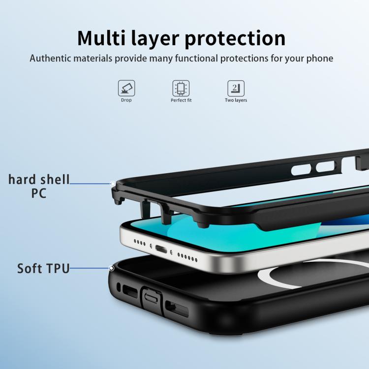 For iPhone 13 Defend 3 in 1 Rugged MagSafe Magnetic Holder Phone Case