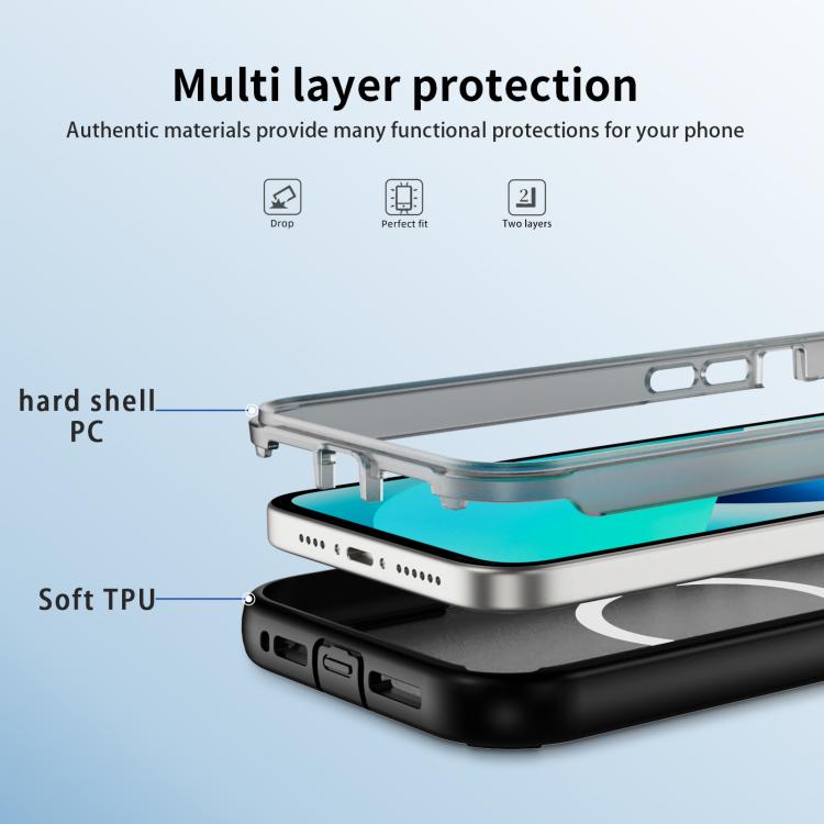 For iPhone 13 Defend 3 in 1 Rugged MagSafe Magnetic Holder Phone Case