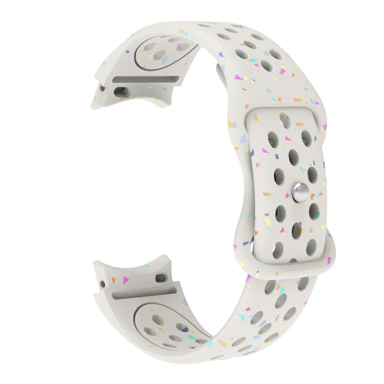 For Samsung Galaxy Watch 7 40 / 44mm Eco-Friendly Granular Colorful Dots Silicone Watch Band