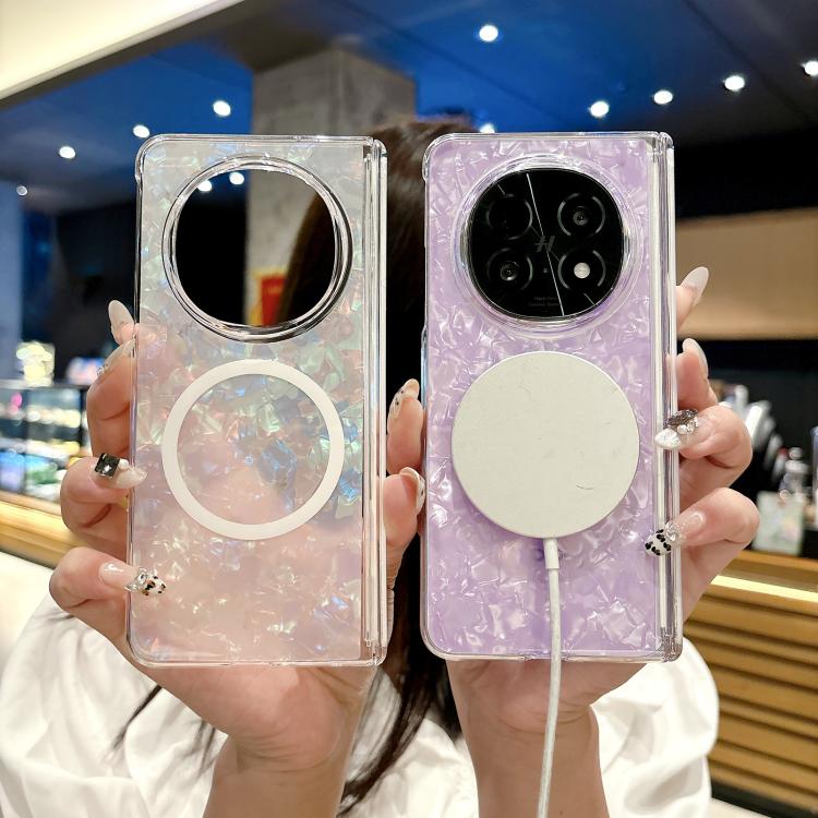 For OPPO Find N5 Magnetic Axis Pearlescent Shell Texture MagSafe Phone Case