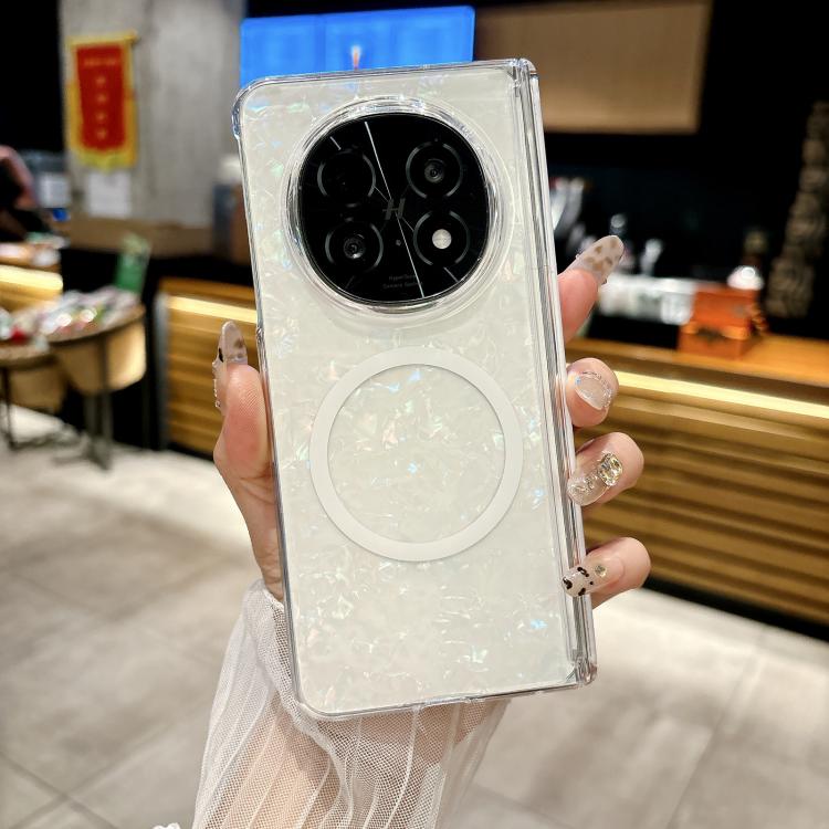 For OPPO Find N5 Magnetic Axis Pearlescent Shell Texture MagSafe Phone Case