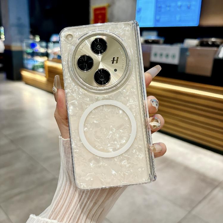 For OPPO Find N3 Magnetic Axis Pearlescent Shell Texture MagSafe Phone Case