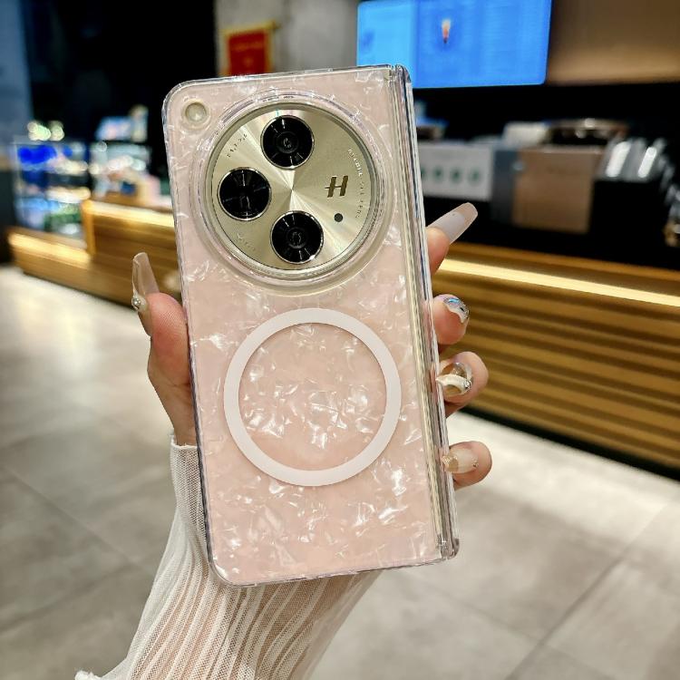 For OPPO Find N3 Magnetic Axis Pearlescent Shell Texture MagSafe Phone Case