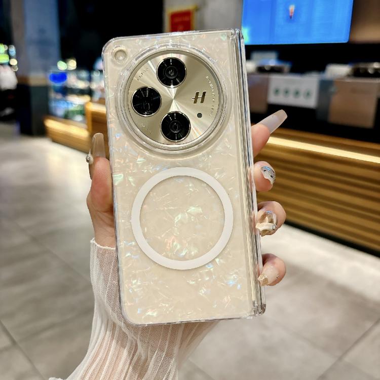For OPPO Find N3 Magnetic Axis Pearlescent Shell Texture MagSafe Phone Case