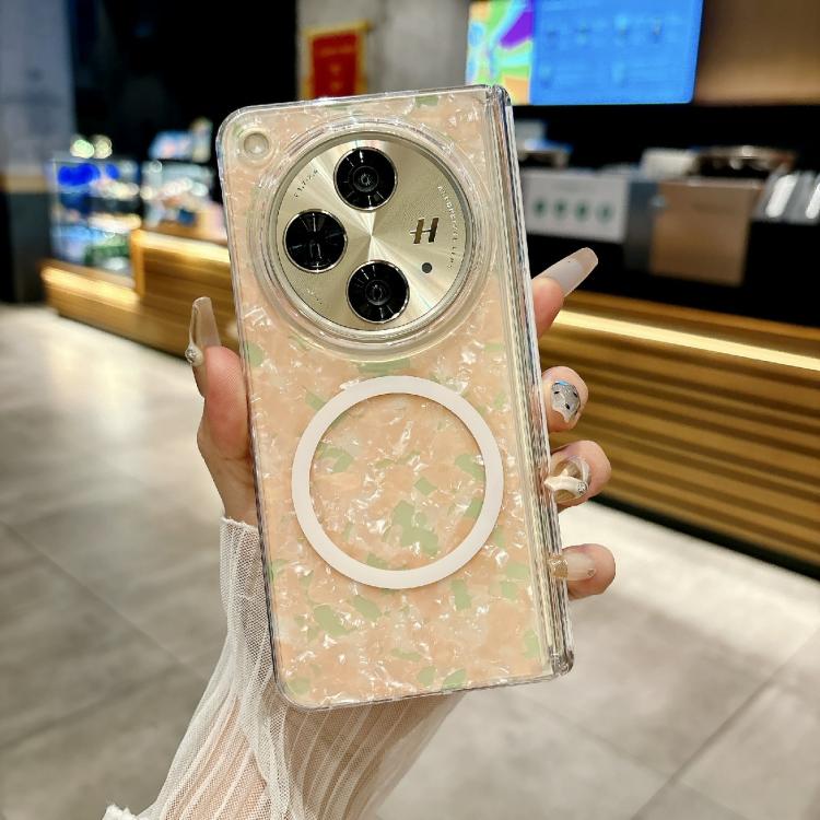 For OPPO Find N3 Magnetic Axis Pearlescent Shell Texture MagSafe Phone Case