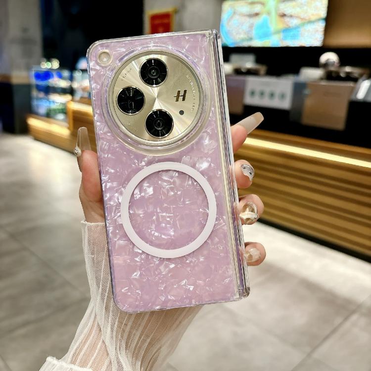 For OPPO Find N3 Magnetic Axis Pearlescent Shell Texture MagSafe Phone Case