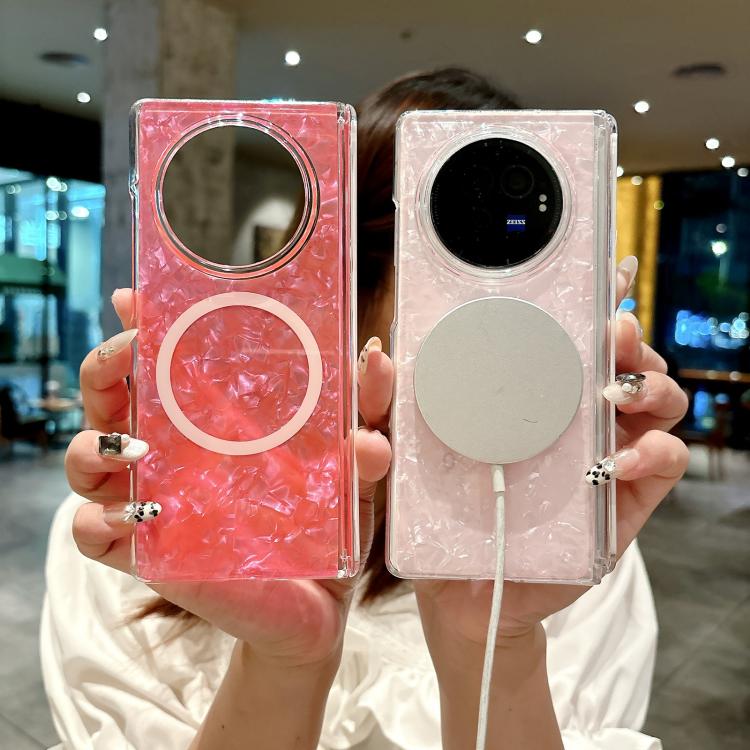For vivo X Fold3 Magnetic Axis Pearlescent Shell Texture MagSafe Phone Case