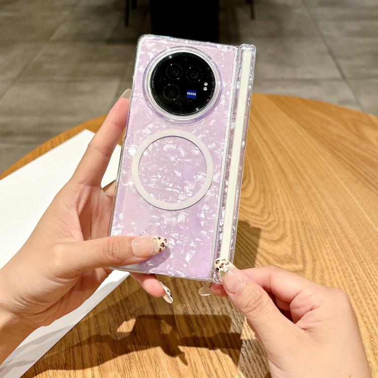 For vivo X Fold3 Pro Magnetic Axis Pearlescent Shell Texture MagSafe Phone Case