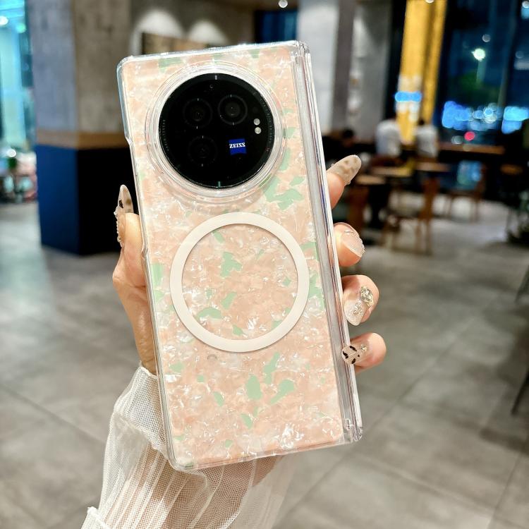 For vivo X Fold3 Pro Magnetic Axis Pearlescent Shell Texture MagSafe Phone Case