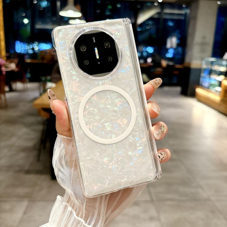 For Huawei Mate X6 Magnetic Axis Pearlescent Shell Texture MagSafe Phone Case