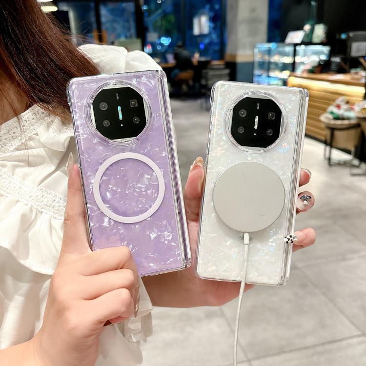 For Huawei Mate X6 Magnetic Axis Pearlescent Shell Texture MagSafe Phone Case