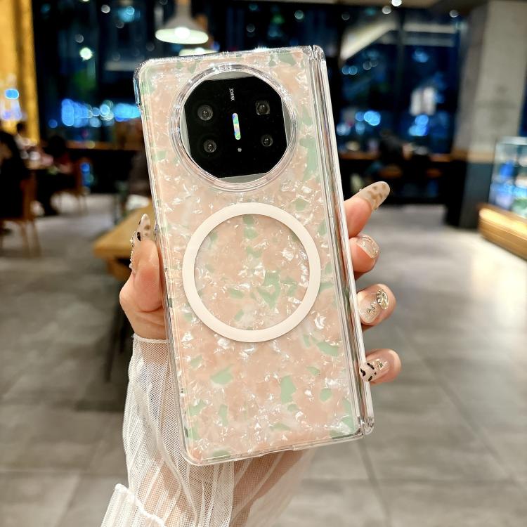 For Huawei Mate X6 Magnetic Axis Pearlescent Shell Texture MagSafe Phone Case