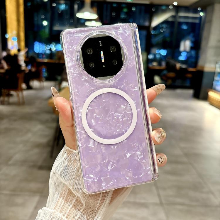 For Huawei Mate X6 Magnetic Axis Pearlescent Shell Texture MagSafe Phone Case