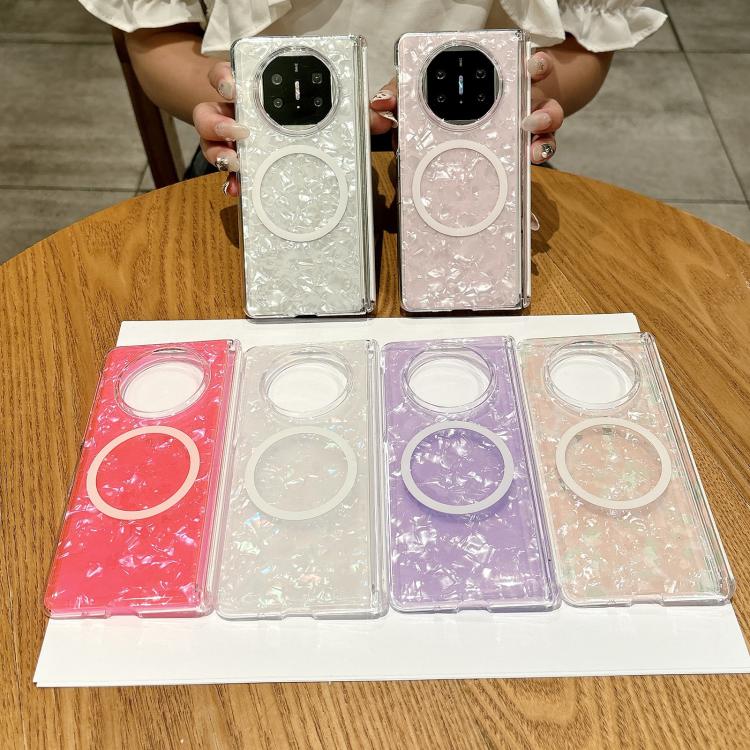 For Huawei Mate X6 Magnetic Axis Pearlescent Shell Texture MagSafe Phone Case