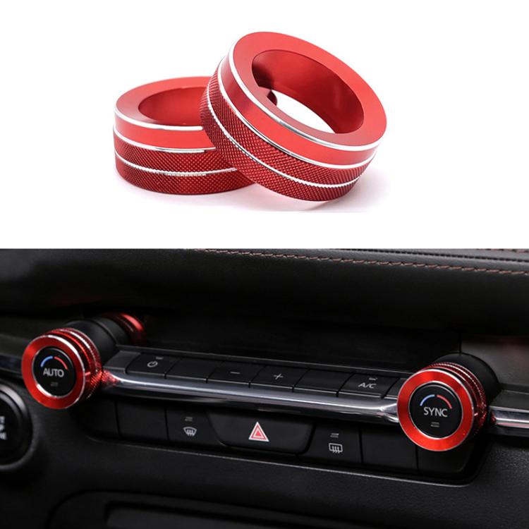 For Mazda Axela CX-30 2020-2022 2pcs Multimedia / Central Control Knob Metal Decorative Ring
