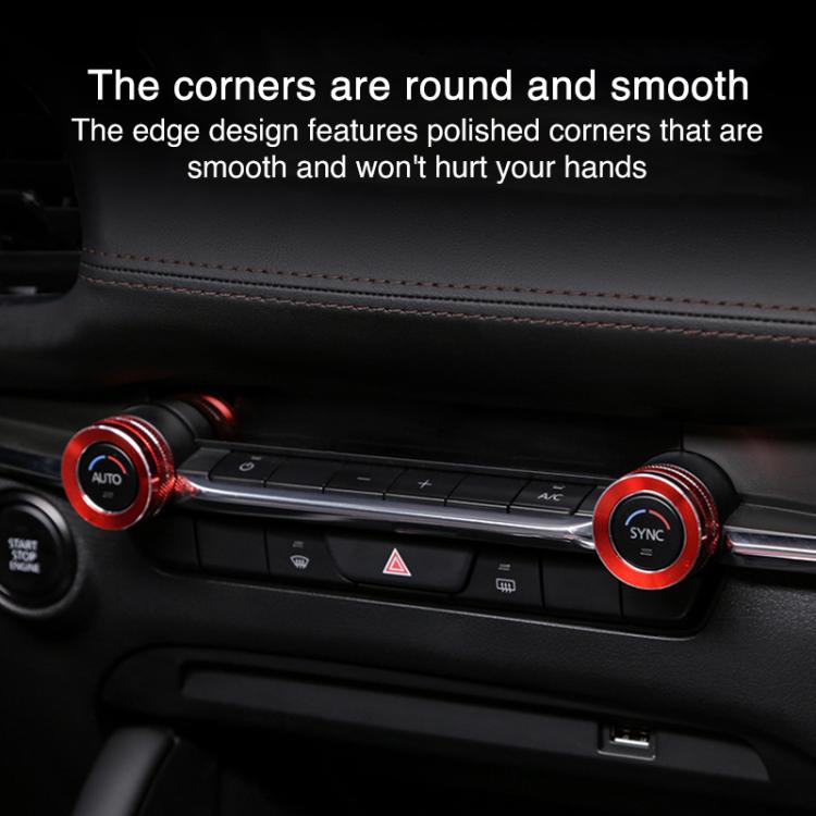 For Mazda Axela CX-30 2020-2022 2pcs Multimedia / Central Control Knob Metal Decorative Ring