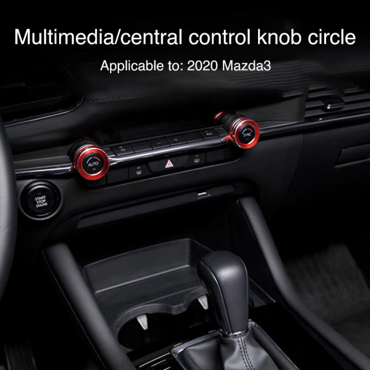 For Mazda Axela CX-30 2020-2022 2pcs Multimedia / Central Control Knob Metal Decorative Ring