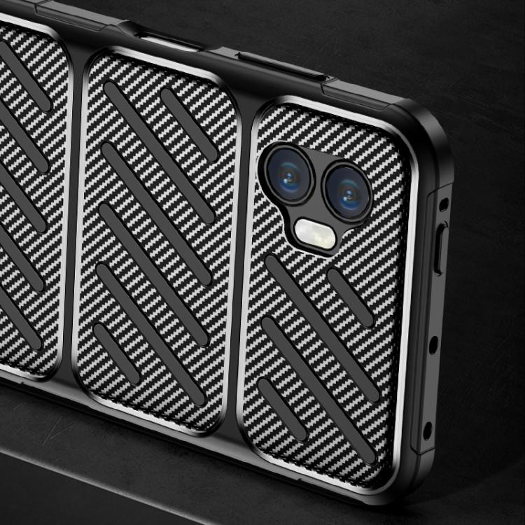 For Samsung Galaxy XCover7 Pro Carbon Fiber Texture Shockproof TPU Phone Case - Black
