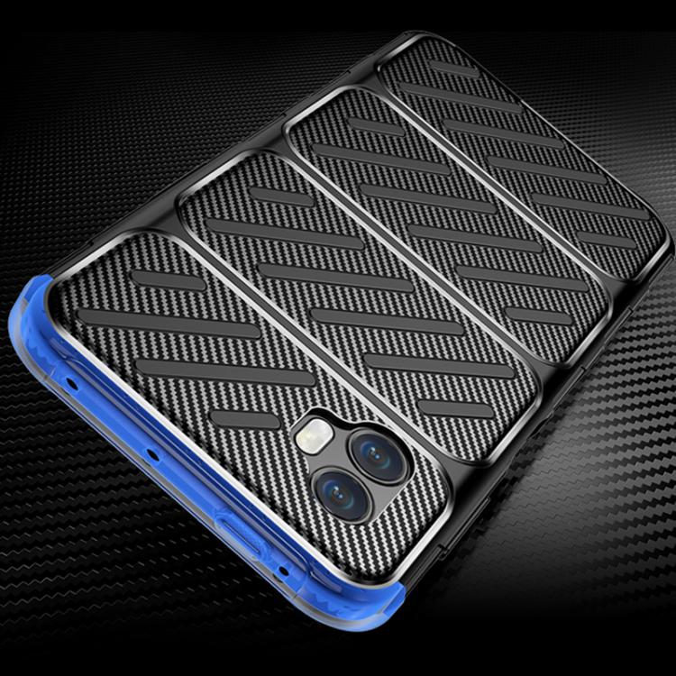 For Samsung Galaxy XCover7 Pro Carbon Fiber Texture Shockproof TPU Phone Case - Black