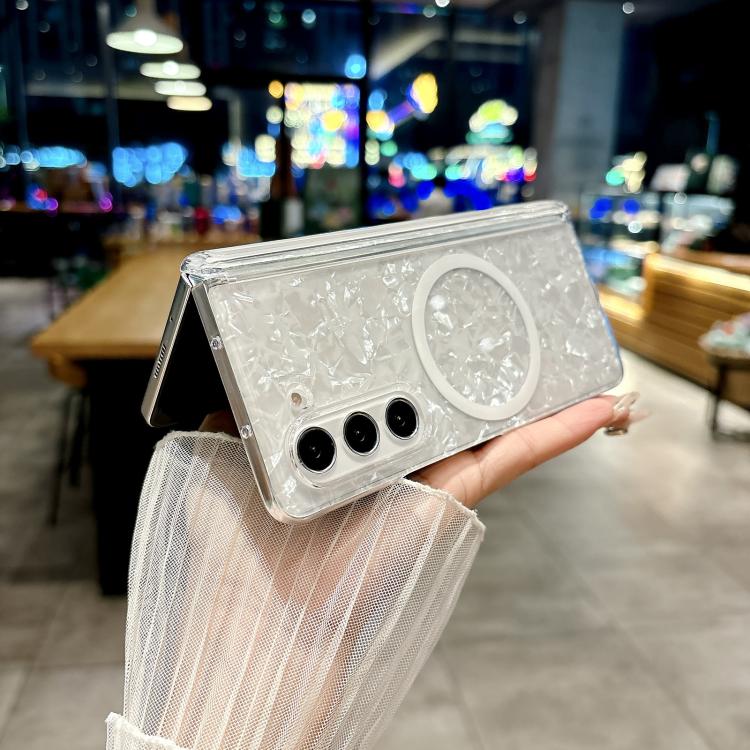 For Samsung Galaxy Z Fold5 5G Magnetic Axis Pearlescent Shell Texture MagSafe Phone Case
