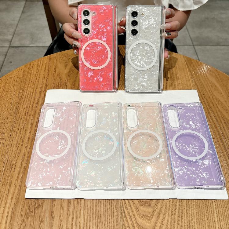 For Samsung Galaxy Z Fold5 5G Magnetic Axis Pearlescent Shell Texture MagSafe Phone Case