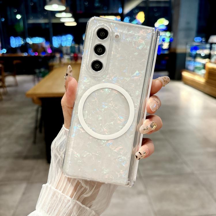 For Samsung Galaxy Z Fold5 5G Magnetic Axis Pearlescent Shell Texture MagSafe Phone Case