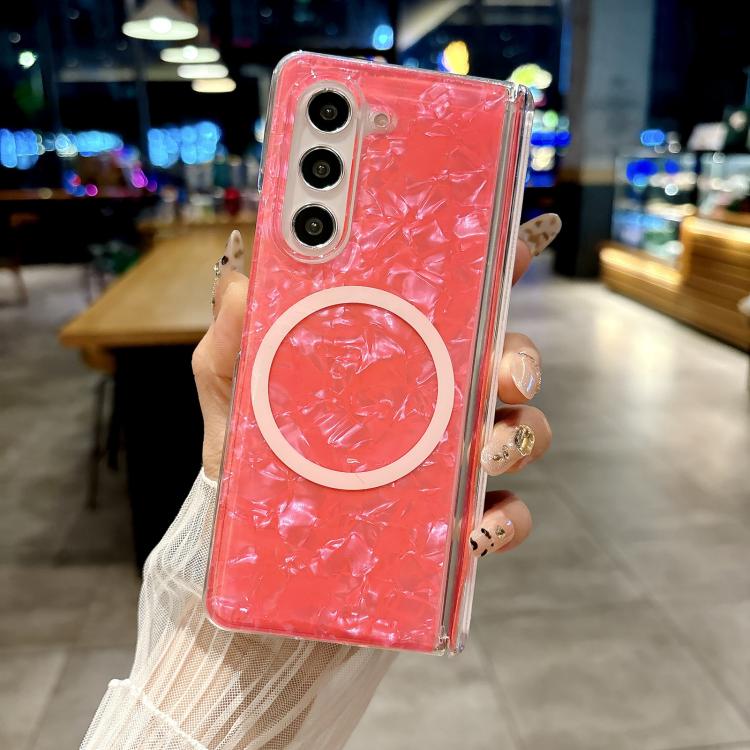 For Samsung Galaxy Z Fold6 5G Magnetic Axis Pearlescent Shell Texture MagSafe Phone Case