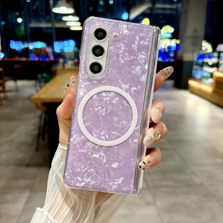 For Samsung Galaxy Z Fold6 5G Magnetic Axis Pearlescent Shell Texture MagSafe Phone Case