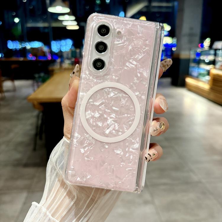 For Samsung Galaxy Z Fold7 5G Magnetic Axis Pearlescent Shell Texture MagSafe Phone Case