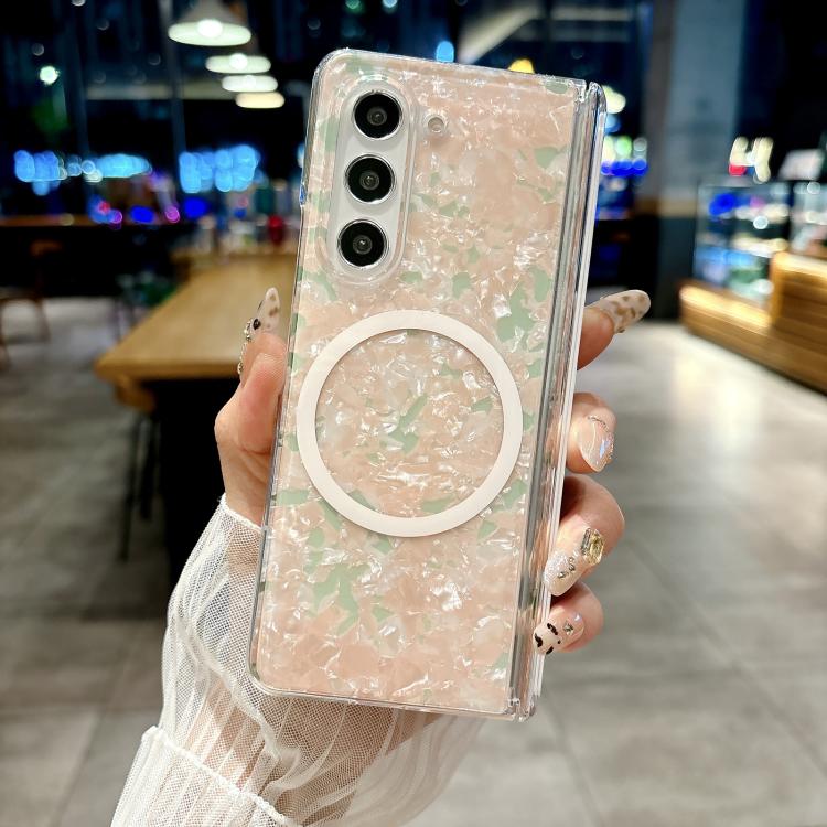 For Samsung Galaxy Z Fold7 5G Magnetic Axis Pearlescent Shell Texture MagSafe Phone Case