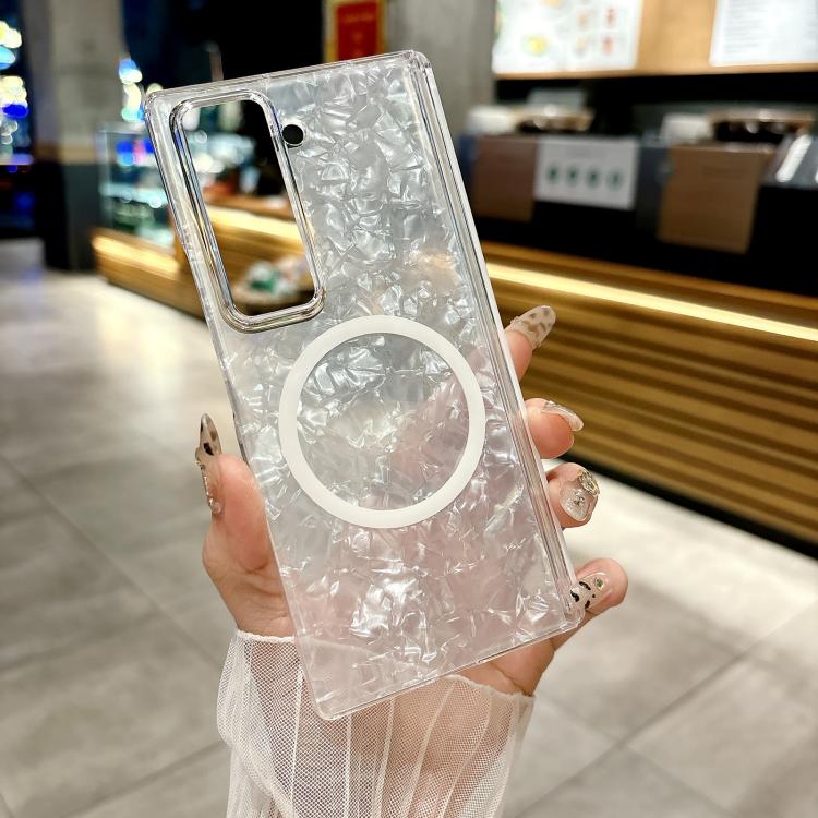 For Samsung Galaxy Z Fold Special Magnetic Axis Pearlescent Shell Texture MagSafe Phone Case