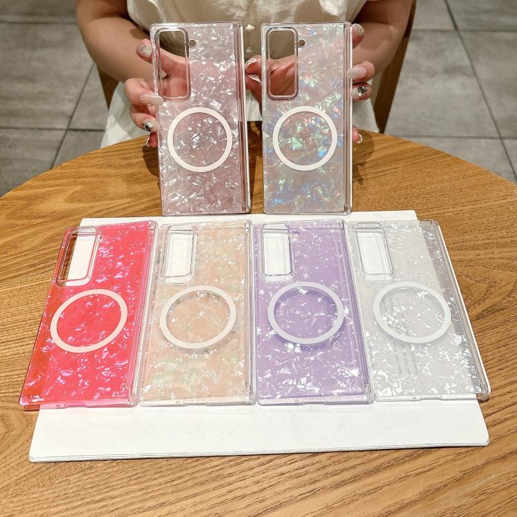 For Samsung Galaxy Z Fold Special Magnetic Axis Pearlescent Shell Texture MagSafe Phone Case