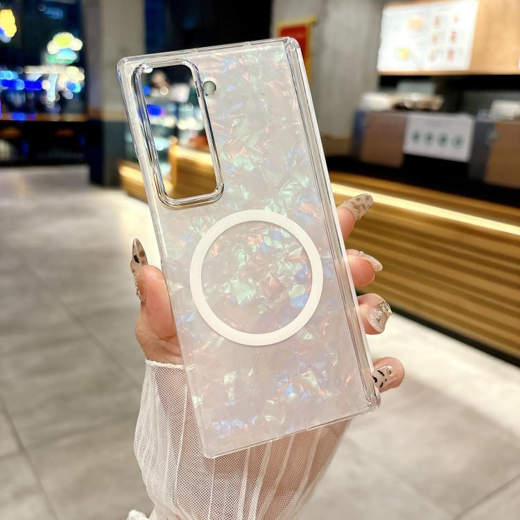 For Samsung Galaxy Z Fold Special Magnetic Axis Pearlescent Shell Texture MagSafe Phone Case