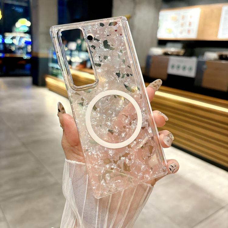 For Samsung Galaxy Z Fold Special Magnetic Axis Pearlescent Shell Texture MagSafe Phone Case