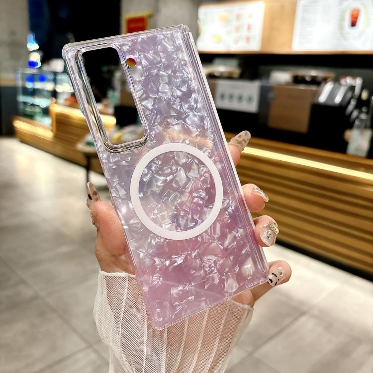 For Samsung Galaxy Z Fold Special Magnetic Axis Pearlescent Shell Texture MagSafe Phone Case