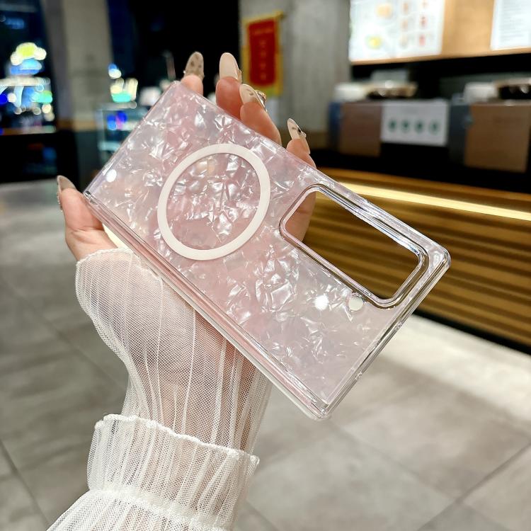 For Samsung Galaxy Z Fold Special Magnetic Axis Pearlescent Shell Texture MagSafe Phone Case
