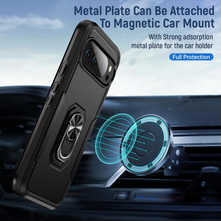 For Google Pixel 10 Pro Pioneer Armor Heavy Duty PC + TPU Phone Case with Holder