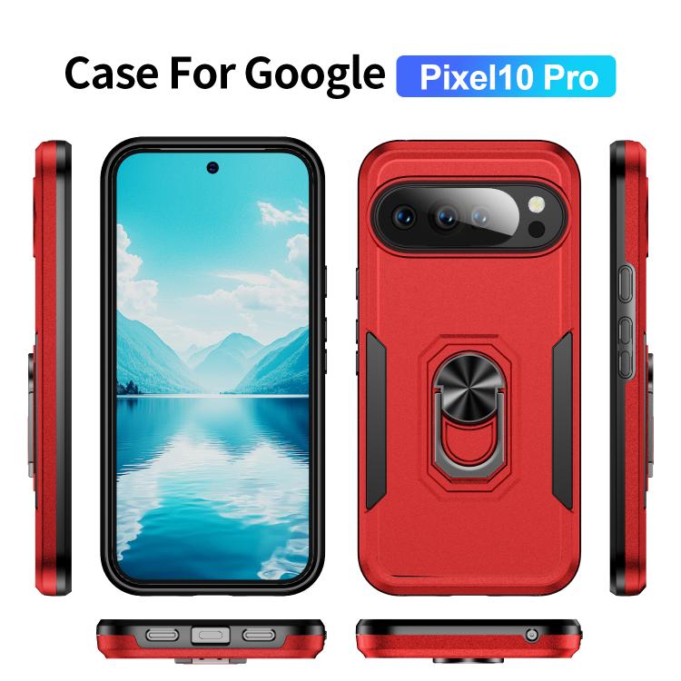 For Google Pixel 10 Pro Pioneer Armor Heavy Duty PC + TPU Phone Case with Holder