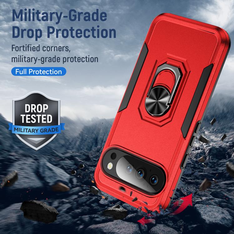 For Google Pixel 10 Pro Pioneer Armor Heavy Duty PC + TPU Phone Case with Holder
