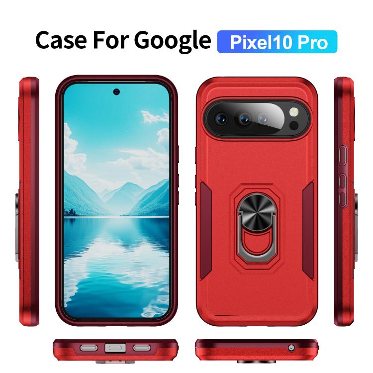 For Google Pixel 10 Pro Pioneer Armor Heavy Duty PC + TPU Phone Case with Holder